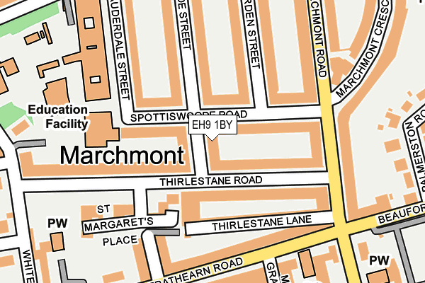 EH9 1BY map - OS OpenMap – Local (Ordnance Survey) EH9 1BY map - OS OpenMap – Local (Ordnance Survey)