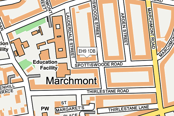 EH9 1DB map - OS OpenMap – Local (Ordnance Survey)