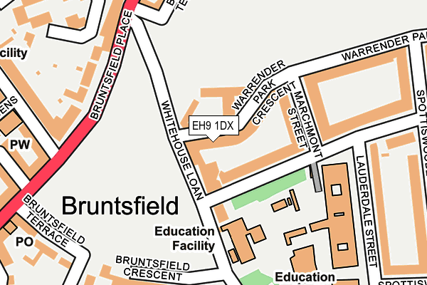 EH9 1DX map - OS OpenMap – Local (Ordnance Survey) EH9 1DX map - OS OpenMap – Local (Ordnance Survey)