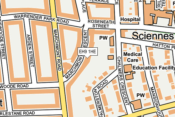 EH9 1HE map - OS OpenMap – Local (Ordnance Survey) EH9 1HE map - OS OpenMap – Local (Ordnance Survey)