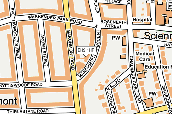 EH9 1HF map - OS OpenMap – Local (Ordnance Survey) EH9 1HF map - OS OpenMap – Local (Ordnance Survey)