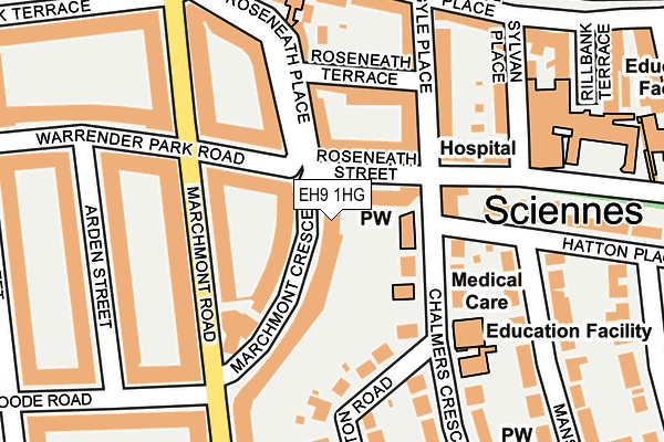 EH9 1HG map - OS OpenMap – Local (Ordnance Survey) EH9 1HG map - OS OpenMap – Local (Ordnance Survey)