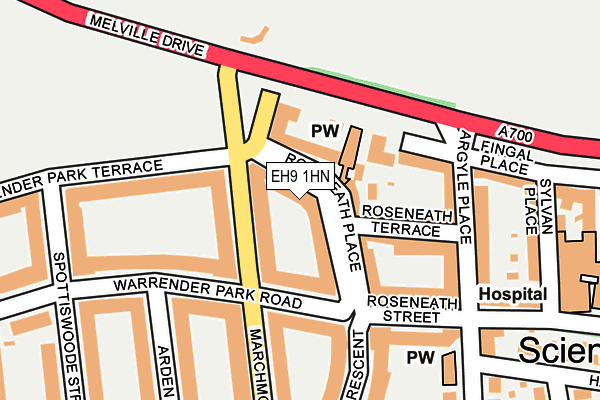 EH9 1HN map - OS OpenMap – Local (Ordnance Survey)
