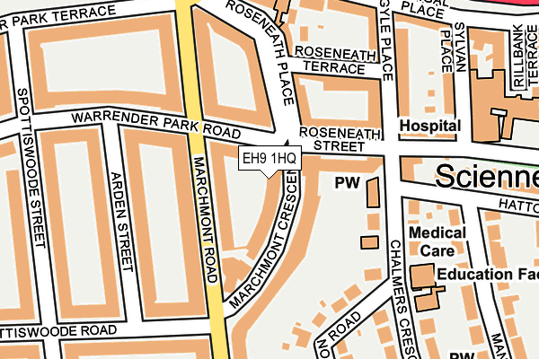 EH9 1HQ map - OS OpenMap – Local (Ordnance Survey) EH9 1HQ map - OS OpenMap – Local (Ordnance Survey)
