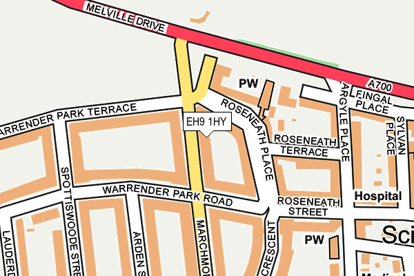 EH9 1HY map - OS OpenMap – Local (Ordnance Survey) EH9 1HY map - OS OpenMap – Local (Ordnance Survey)