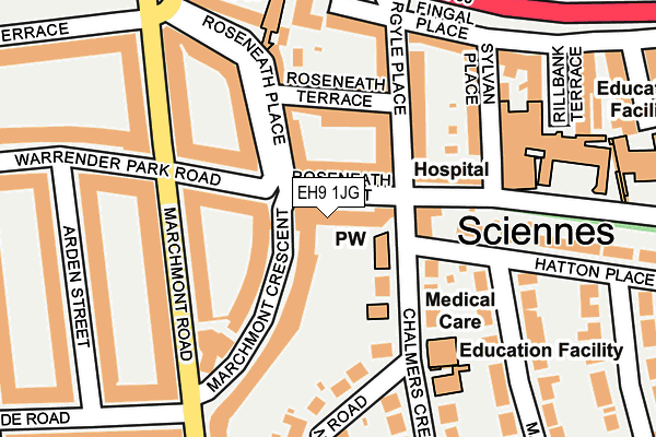 EH9 1JG map - OS OpenMap – Local (Ordnance Survey) EH9 1JG map - OS OpenMap – Local (Ordnance Survey)
