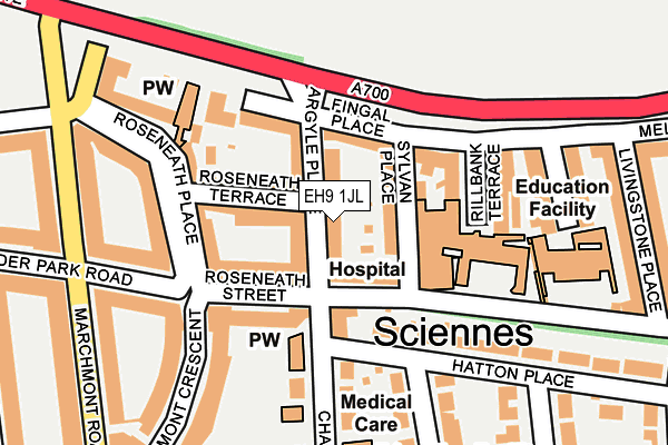 EH9 1JL map - OS OpenMap – Local (Ordnance Survey) EH9 1JL map - OS OpenMap – Local (Ordnance Survey)