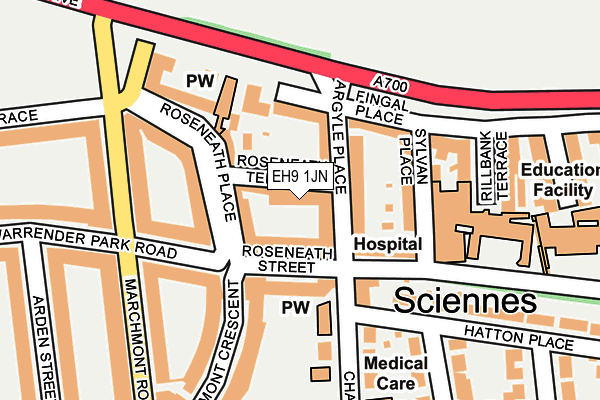 EH9 1JN map - OS OpenMap – Local (Ordnance Survey)