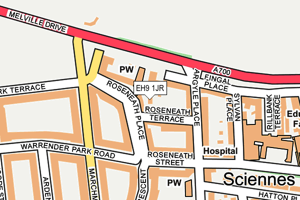 EH9 1JR map - OS OpenMap – Local (Ordnance Survey) EH9 1JR map - OS OpenMap – Local (Ordnance Survey)