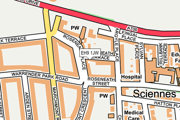 EH9 1JW map - OS OpenMap – Local (Ordnance Survey) EH9 1JW map - OS OpenMap – Local (Ordnance Survey)