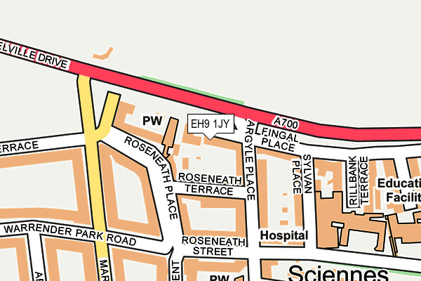 EH9 1JY map - OS OpenMap – Local (Ordnance Survey) EH9 1JY map - OS OpenMap – Local (Ordnance Survey)