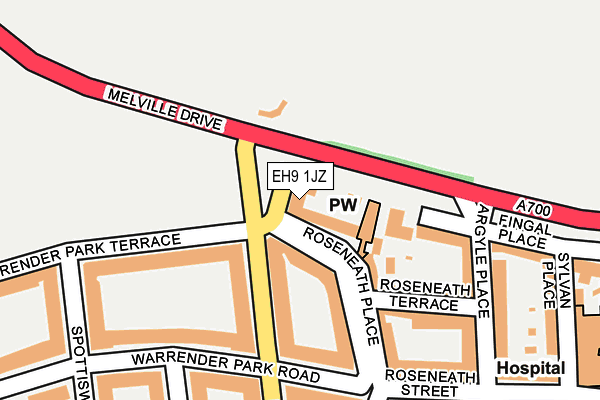 EH9 1JZ map - OS OpenMap – Local (Ordnance Survey)