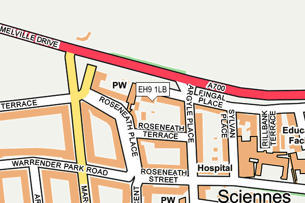 EH9 1LB map - OS OpenMap – Local (Ordnance Survey) EH9 1LB map - OS OpenMap – Local (Ordnance Survey)