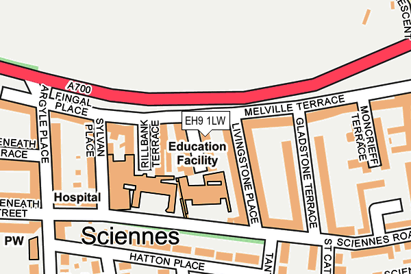 EH9 1LW map - OS OpenMap – Local (Ordnance Survey) EH9 1LW map - OS OpenMap – Local (Ordnance Survey)
