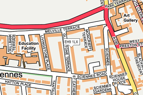 EH9 1LX map - OS OpenMap – Local (Ordnance Survey) EH9 1LX map - OS OpenMap – Local (Ordnance Survey)