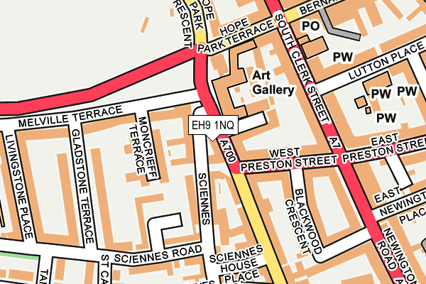 EH9 1NQ map - OS OpenMap – Local (Ordnance Survey) EH9 1NQ map - OS OpenMap – Local (Ordnance Survey)