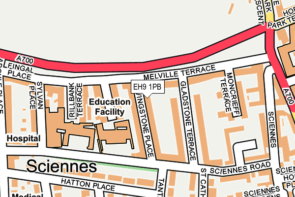 EH9 1PB map - OS OpenMap – Local (Ordnance Survey) EH9 1PB map - OS OpenMap – Local (Ordnance Survey)
