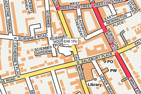 EH9 1PU map - OS OpenMap – Local (Ordnance Survey) EH9 1PU map - OS OpenMap – Local (Ordnance Survey)