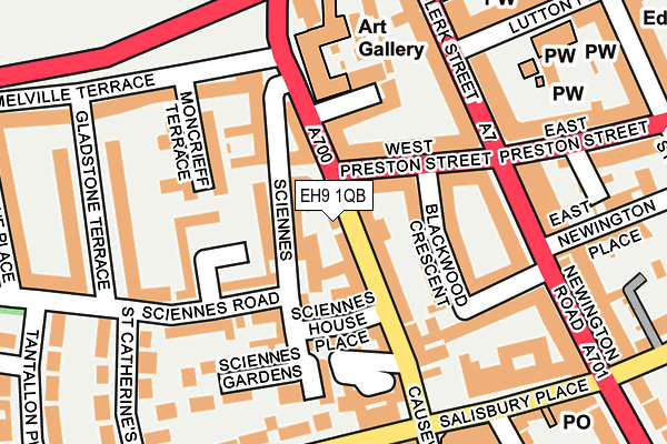 EH9 1QB map - OS OpenMap – Local (Ordnance Survey) EH9 1QB map - OS OpenMap – Local (Ordnance Survey)