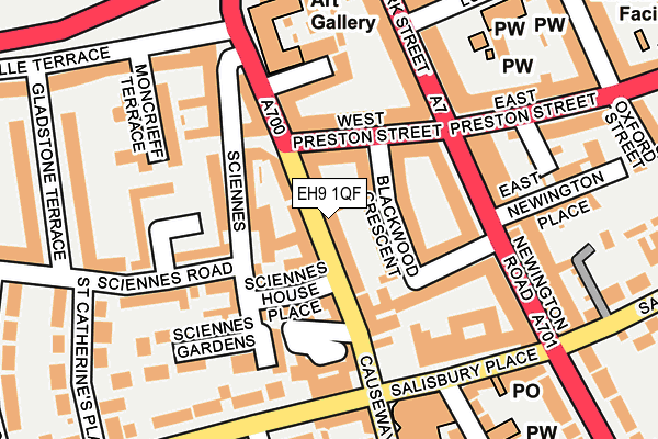 EH9 1QF map - OS OpenMap – Local (Ordnance Survey)