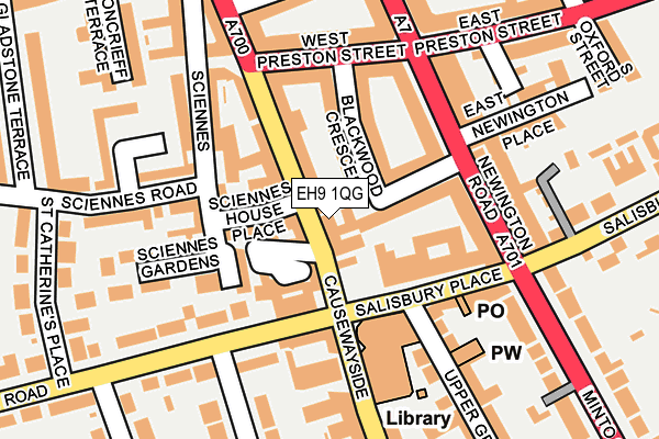 EH9 1QG map - OS OpenMap – Local (Ordnance Survey)