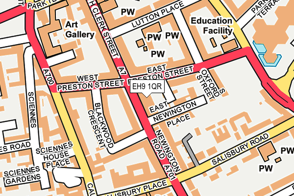 EH9 1QR map - OS OpenMap – Local (Ordnance Survey) EH9 1QR map - OS OpenMap – Local (Ordnance Survey)
