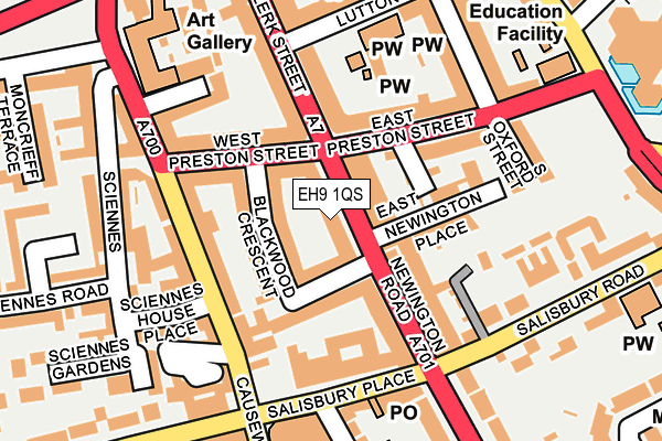 EH9 1QS map - OS OpenMap – Local (Ordnance Survey) EH9 1QS map - OS OpenMap – Local (Ordnance Survey)