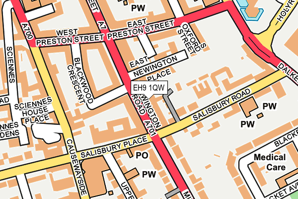 EH9 1QW map - OS OpenMap – Local (Ordnance Survey) EH9 1QW map - OS OpenMap – Local (Ordnance Survey)