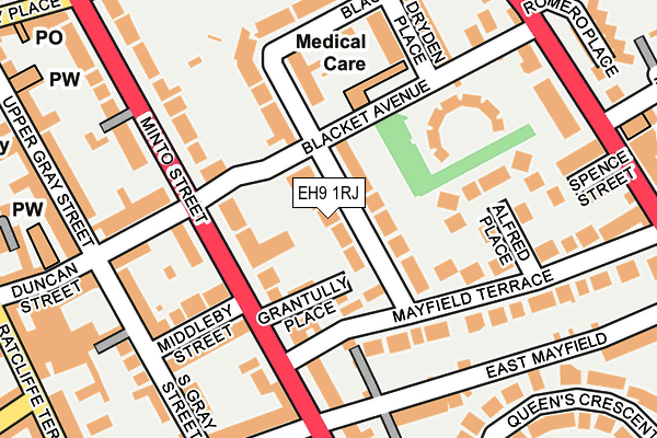 EH9 1RJ map - OS OpenMap – Local (Ordnance Survey) EH9 1RJ map - OS OpenMap – Local (Ordnance Survey)