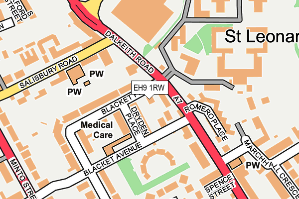 EH9 1RW map - OS OpenMap – Local (Ordnance Survey) EH9 1RW map - OS OpenMap – Local (Ordnance Survey)