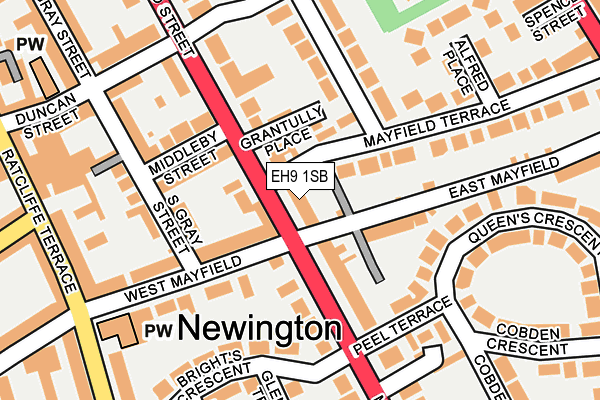 EH9 1SB map - OS OpenMap – Local (Ordnance Survey) EH9 1SB map - OS OpenMap – Local (Ordnance Survey)