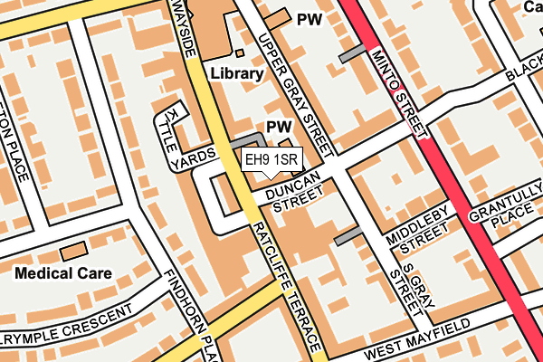 EH9 1SR map - OS OpenMap – Local (Ordnance Survey) EH9 1SR map - OS OpenMap – Local (Ordnance Survey)