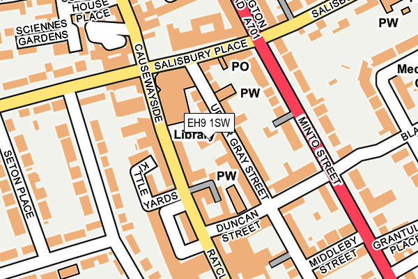 EH9 1SW map - OS OpenMap – Local (Ordnance Survey) EH9 1SW map - OS OpenMap – Local (Ordnance Survey)