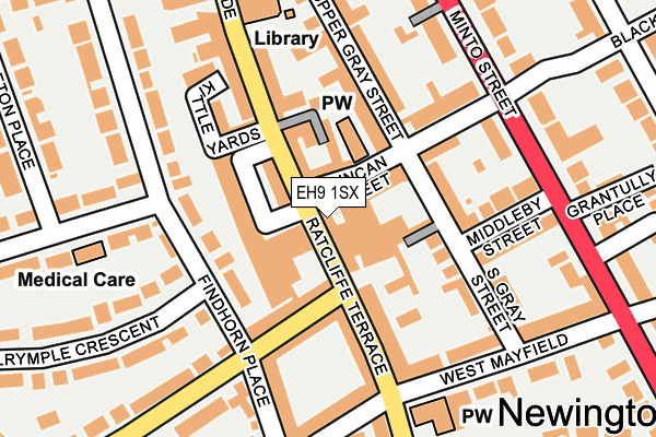 EH9 1SX map - OS OpenMap – Local (Ordnance Survey) EH9 1SX map - OS OpenMap – Local (Ordnance Survey)