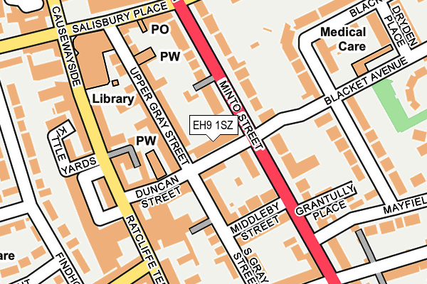 EH9 1SZ map - OS OpenMap – Local (Ordnance Survey) EH9 1SZ map - OS OpenMap – Local (Ordnance Survey)