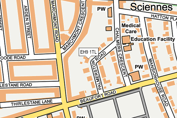 EH9 1TL map - OS OpenMap – Local (Ordnance Survey) EH9 1TL map - OS OpenMap – Local (Ordnance Survey)