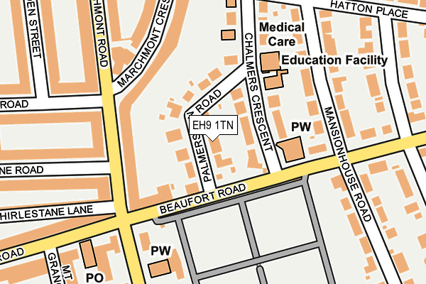 EH9 1TN map - OS OpenMap – Local (Ordnance Survey) EH9 1TN map - OS OpenMap – Local (Ordnance Survey)