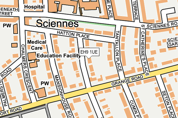 EH9 1UE map - OS OpenMap – Local (Ordnance Survey) EH9 1UE map - OS OpenMap – Local (Ordnance Survey)