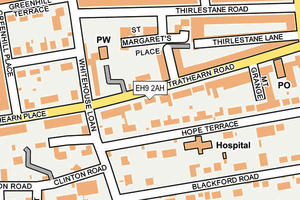 EH9 2AH map - OS OpenMap – Local (Ordnance Survey) EH9 2AH map - OS OpenMap – Local (Ordnance Survey)