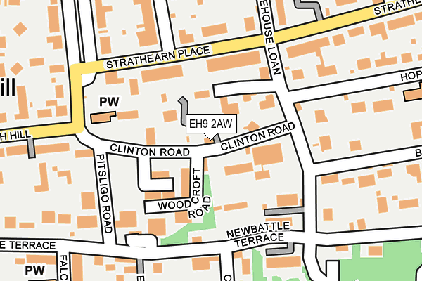 EH9 2AW map - OS OpenMap – Local (Ordnance Survey) EH9 2AW map - OS OpenMap – Local (Ordnance Survey)
