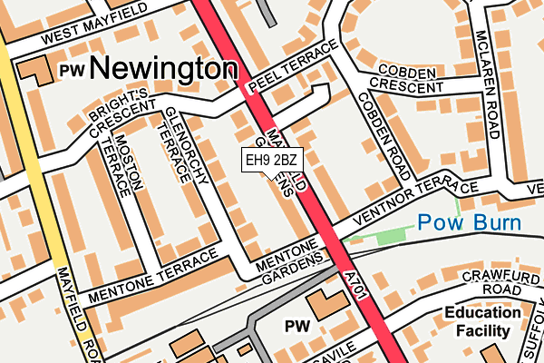 EH9 2BZ map - OS OpenMap – Local (Ordnance Survey) EH9 2BZ map - OS OpenMap – Local (Ordnance Survey)