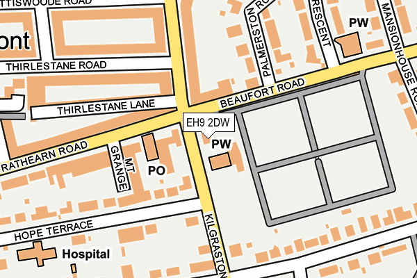 EH9 2DW map - OS OpenMap – Local (Ordnance Survey) EH9 2DW map - OS OpenMap – Local (Ordnance Survey)