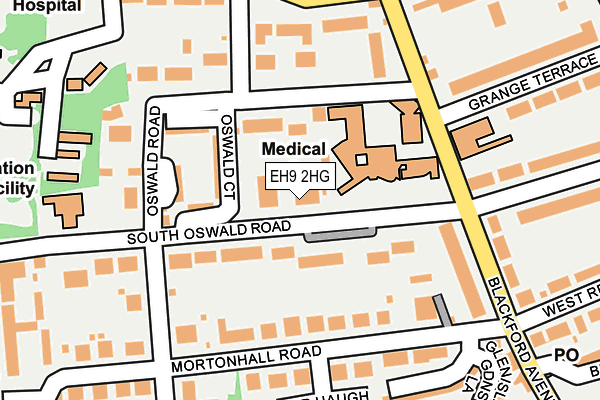 EH9 2HG map - OS OpenMap – Local (Ordnance Survey) EH9 2HG map - OS OpenMap – Local (Ordnance Survey)