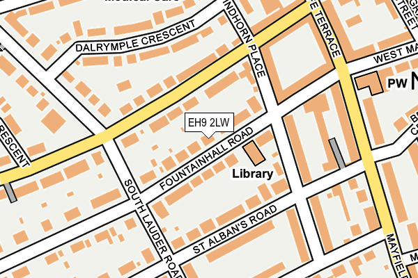 EH9 2LW map - OS OpenMap – Local (Ordnance Survey) EH9 2LW map - OS OpenMap – Local (Ordnance Survey)