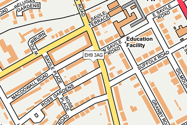 EH9 3AG map - OS OpenMap – Local (Ordnance Survey) EH9 3AG map - OS OpenMap – Local (Ordnance Survey)
