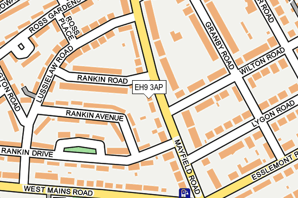 EH9 3AP map - OS OpenMap – Local (Ordnance Survey) EH9 3AP map - OS OpenMap – Local (Ordnance Survey)