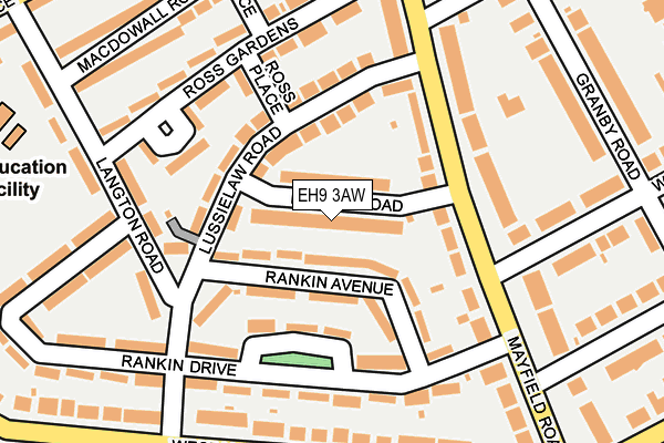 EH9 3AW map - OS OpenMap – Local (Ordnance Survey) EH9 3AW map - OS OpenMap – Local (Ordnance Survey)