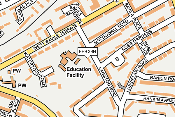 EH9 3BN map - OS OpenMap – Local (Ordnance Survey) EH9 3BN map - OS OpenMap – Local (Ordnance Survey)