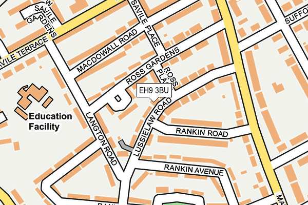 EH9 3BU map - OS OpenMap – Local (Ordnance Survey) EH9 3BU map - OS OpenMap – Local (Ordnance Survey)