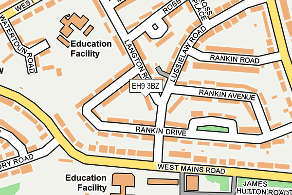 EH9 3BZ map - OS OpenMap – Local (Ordnance Survey) EH9 3BZ map - OS OpenMap – Local (Ordnance Survey)